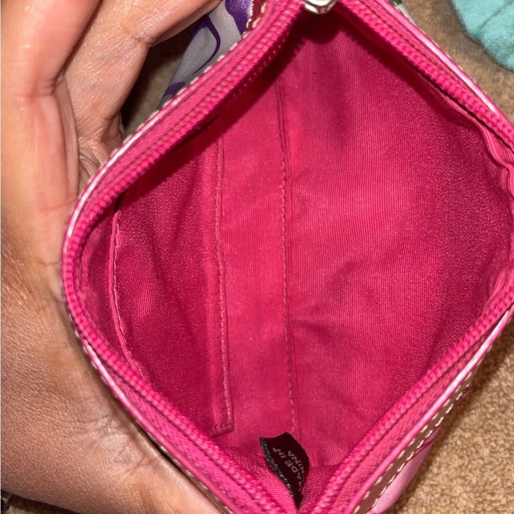 Coach Brand Floral Pink and Multicolor Pouch - Picture 9 of 9